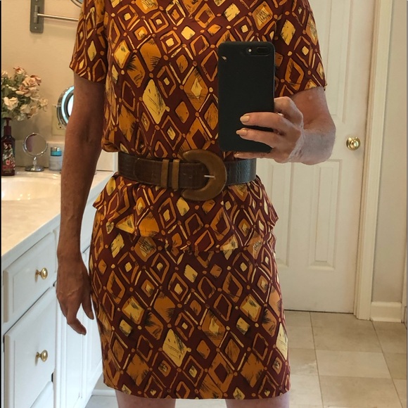 Via Seta Studio Silk Blouse & Skirt (2 piece set) Sz: 6 Petite - Picture 2 of 8